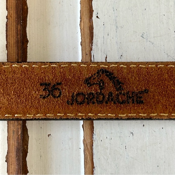 Vintage Jordache Brown Leather Belt Size 36 - Picture 5 of 12